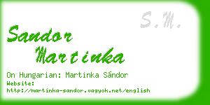 sandor martinka business card