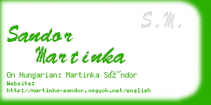 sandor martinka business card